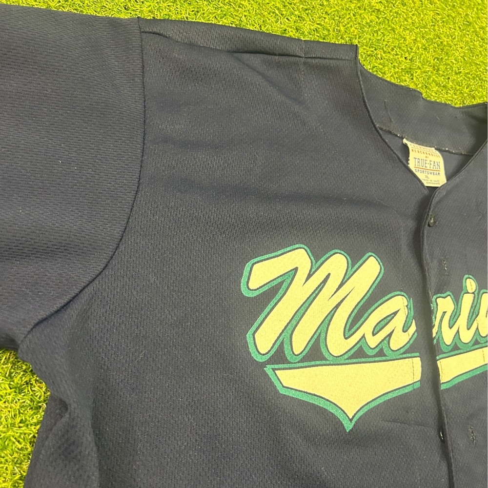 Vintage 1999 Ken Griffey Jr Seattle Mariners Jersey True Fan Navy Blue XL MLB - Picture 3 of 7